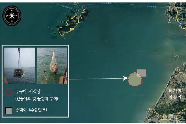 고창군 주꾸미 서식지 조성 위치도(자료=고창군 제공)