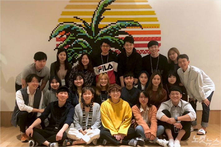 UNIST 학생창업기업 페달링 단체사진. 공대선 대표(오른쪽 맨 아래)와 팀원들의 모습.(사진 = UNIST 제공)