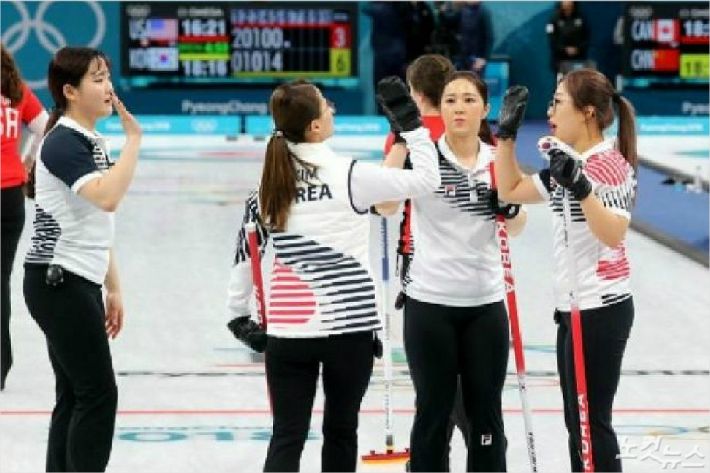 2018평창동계올림픽 기간 '영미 신드롬'을 일으켰던 여자 컬링 국가대표팀.(사진=자료 사진)
