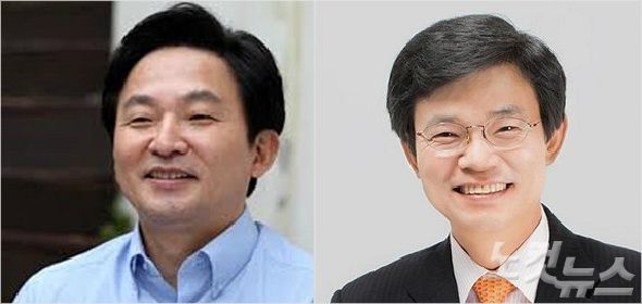 원희룡제주지사(왼쪽)과 이석문 제주교육감.