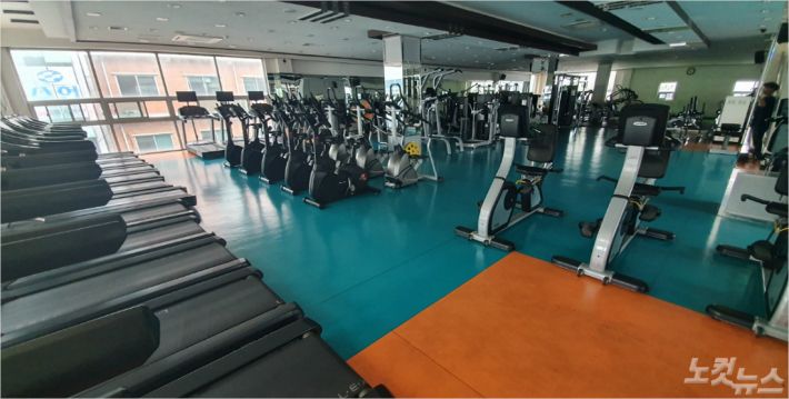 11일 전주시 완산구 '메이데이 스포츠 사우나' 내 헬스장. (사진= 송승민 수습기자)