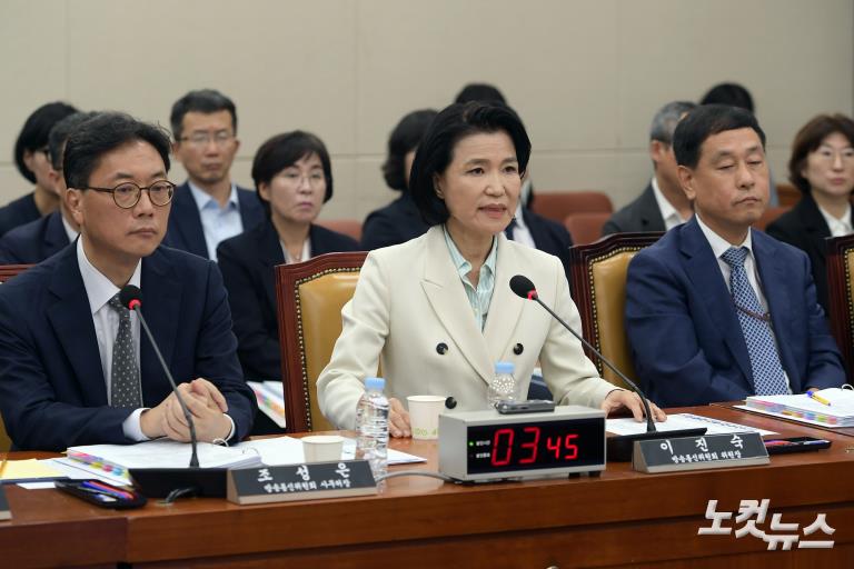 국회 과방위 국정감사 출석한 이진숙 방통위원장