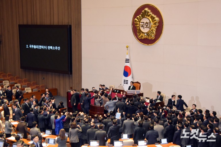 한덕수 권한대행 탄핵안 가결