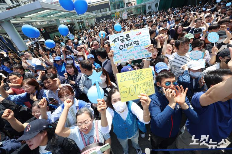 경북 구미 유세 나선 이재명 후보