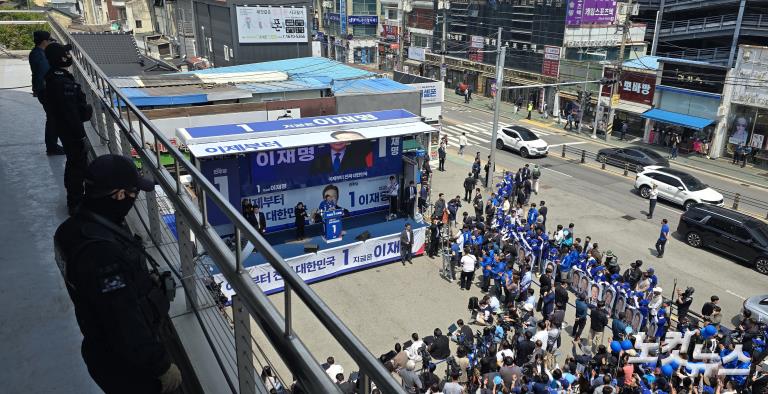 경북 구미 유세 나선 이재명 후보