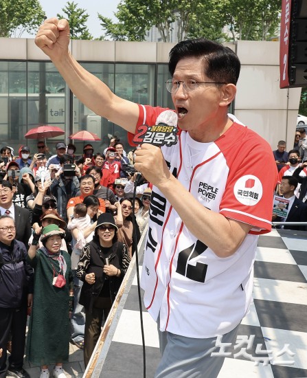 김문수 국민의힘 대선 후보, 인천 미추홀구 유세