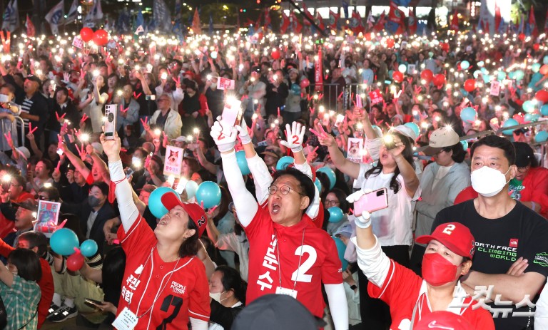 김문수 국민의힘 대선 후보, 서울시청 광장 피날레 유세