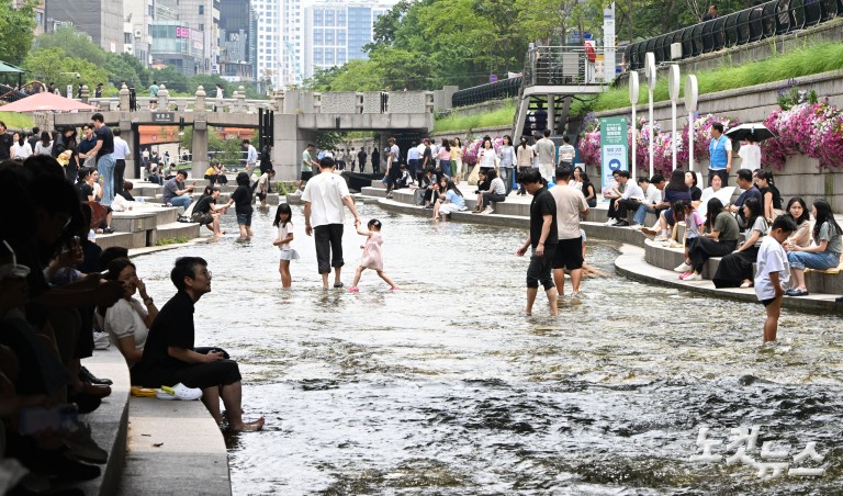 '청계천에서 첨벙첨벙!'