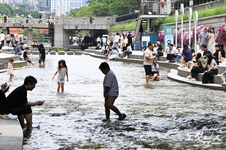 '청계천에서 첨벙첨벙!'