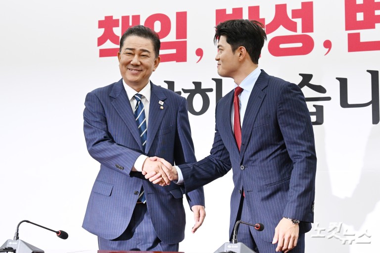 국민의힘 김용태 비대위원장 예방한 민주당 김병기 신임 원내대표