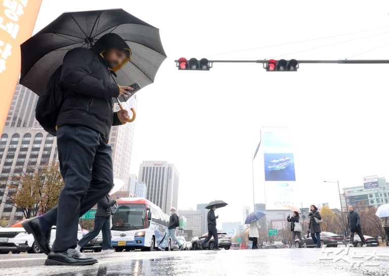 황사비 내리는 서울