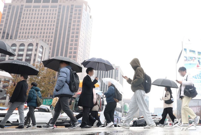 황사비 내리는 서울