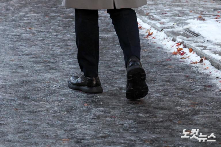 폭설로 얼어버린 인도