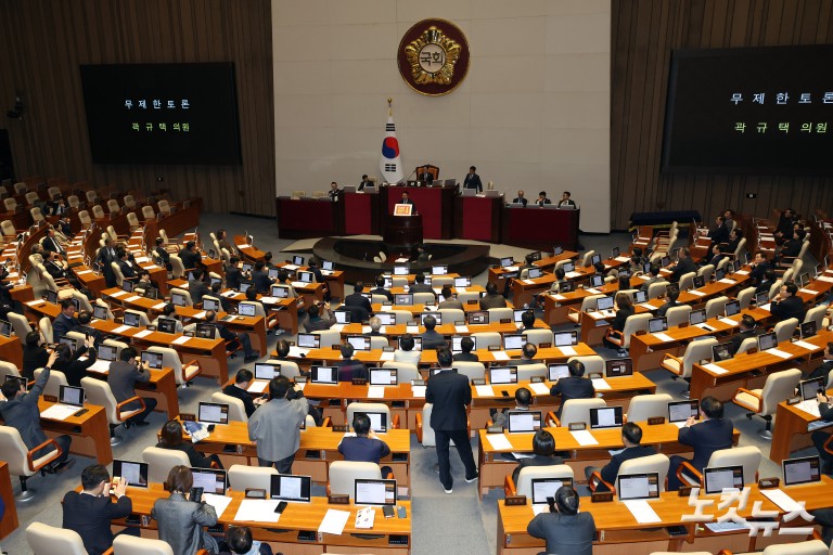 국회 본회의, 국민의힘 곽규택 의원 무제한토론