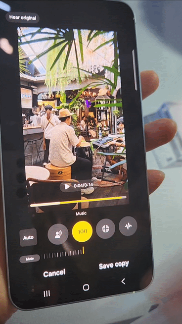 오디오 이레이져 기능을 이용하면 영상 속 강조하고 싶은 음성을 키울 수 있다. 조태임 기자