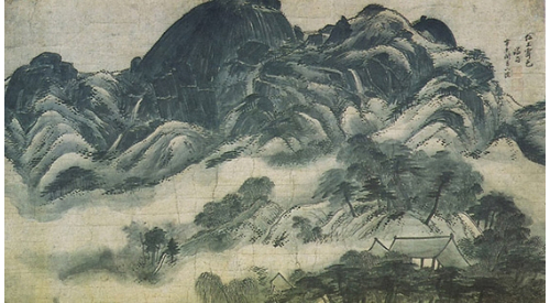 조선 후기의 진경산수화를 대표하는 작품이자 정선이 남긴 400여 점의 그림 가운데 가장 유명한 <인왕제색도(仁旺霽色圖)>. 1751(영조 2)년에 그린 것으로 비 온 뒤 안개가 피어오르는 인왕산의 순간을 포착하여 느낌을 잘 표현하였다. 정선의 그림 가운데 인왕산을 배경으로 한 것이 많은 이유는 그의 근거지가 인왕산 일대였기 때문이었다. 138.2 x 79.2cm , 국보 제 216호, 삼성미술관 리움 소장. <출처: 문화재청 홈페이지>