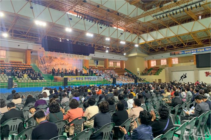 2019부활절연합예배가 21일 영동지역에서 일제히 드려졌다(사진=강원영동CBS)