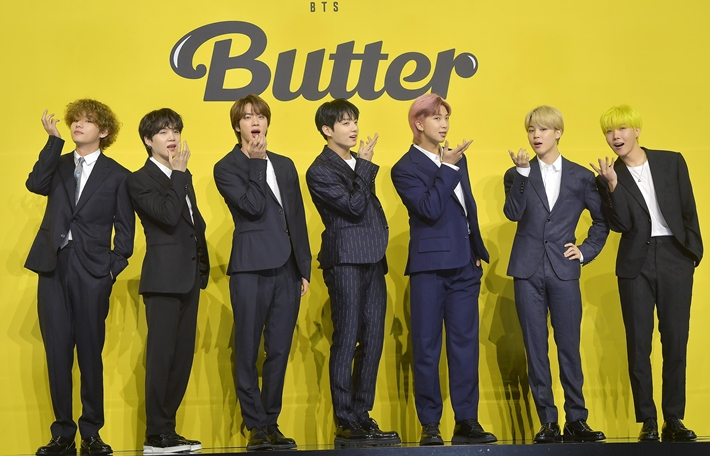 방탄소년단이 '버터'로 빌보드 메인 싱글 차트 '핫 100' 3주 연속 1위를 차지했다. 박종민 기자