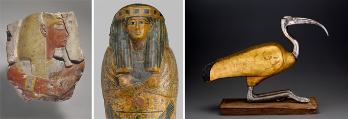 왼쪽부터 람세스 2세, 파세바-카이엔-이페트의 관, 따오기의 관. 국립중앙박물관 제공
