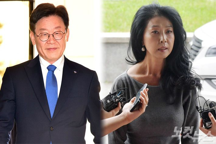 이재명 경기도지사(왼쪽), 배우 김부선 씨.