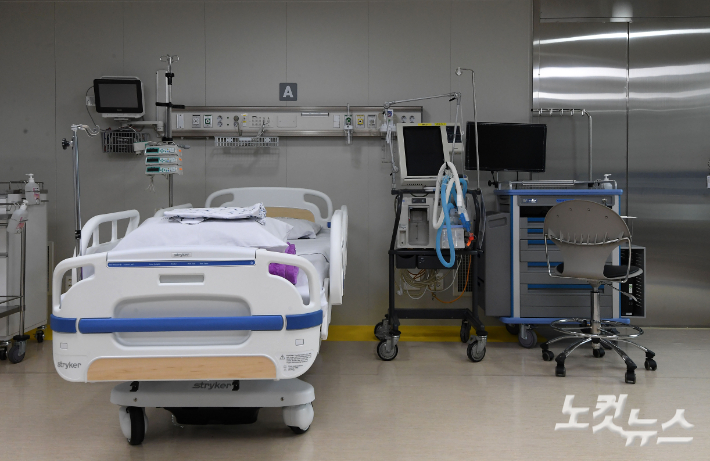 서울 한 병원의 긴급치료병상(음압격리병동). 자료사진