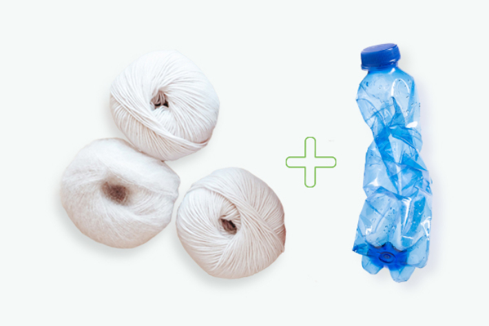폐페트병에서 뽑은 폴리에스터 원사. 쿨베어스 제공. 