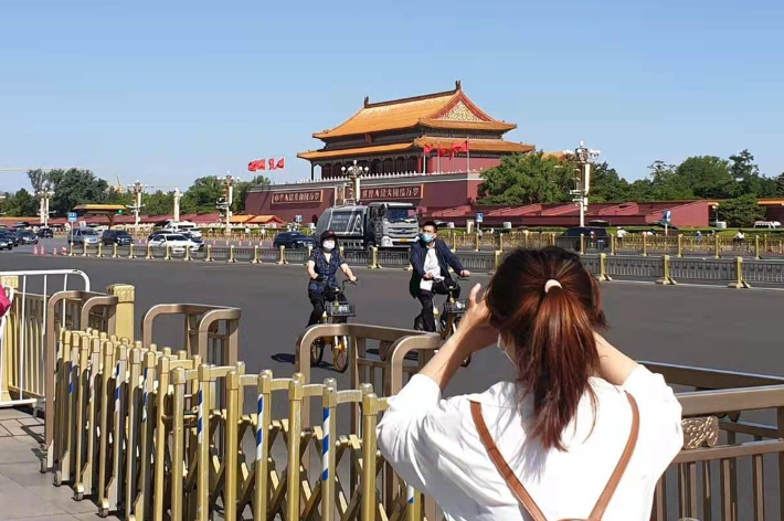 '6·4 톈안먼(天安門) 민주화 시위(톈안먼 사태)' 32주년이었던 지난 6월 4일 베이징 톈안먼 광장 모습. 연합뉴스