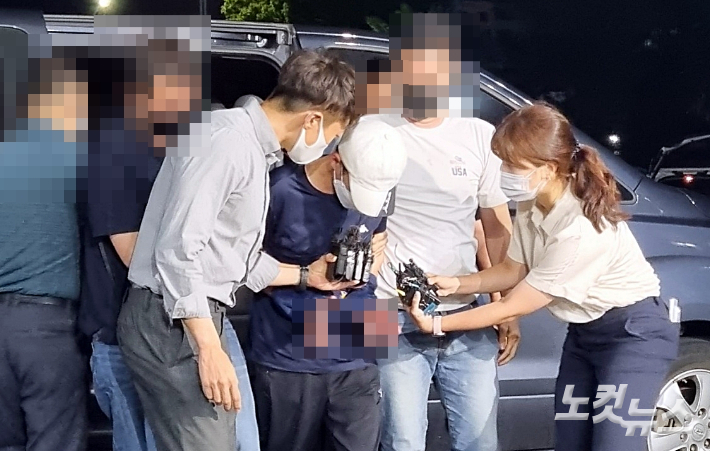 전 연인의 아들을 살해한 혐의를 받는 백모(48)씨. 고상현 기자