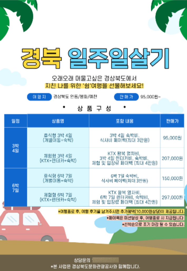 경북 일주일 살기 포스터. 경북문화관광공사 제공