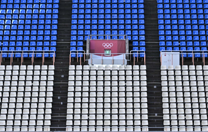 지난 22일 2020 도쿄올림픽 남자축구 조별리그 경기가 열렸지만 관중석이 비어 있다. 이한형 기자