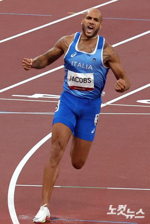 이탈리아 마르셀 제이콥스, 남자 육상 100m 우승