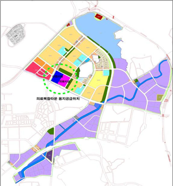 평택 브레인시티 부지 내 의료시설 용지 위치도. 평택시청 제공