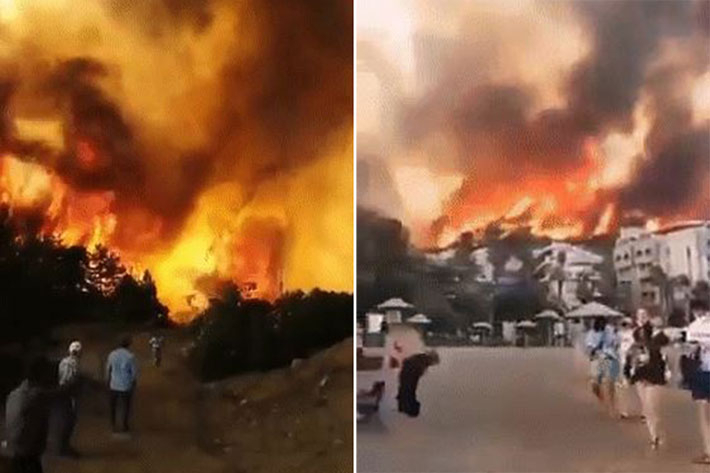 터키에서 연일 이어지는 화재로 피해를 입은 현지 사진과 영상이 SNS에 게재되고 있다. 트위터 캡처