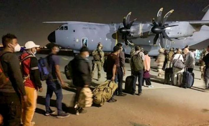 아프간 카불 공항의 미군 수송기 모습. 연합뉴스