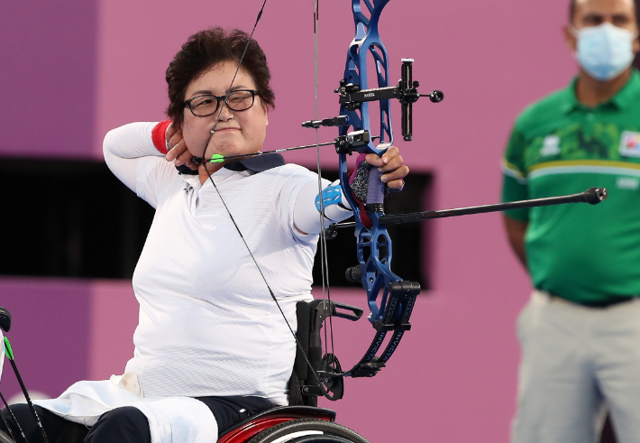 도쿄 패럴림픽에 출전한 김옥금 선수. 대한장애인체육회 제공