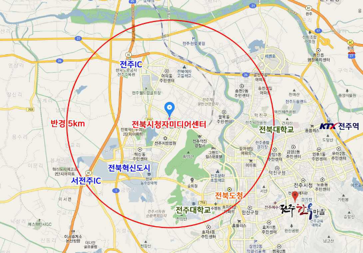 전북시청자미디어센터 위치도