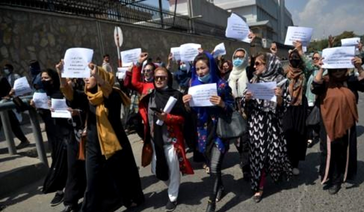 권리보장을 요구하는 아프가니스탄 여성들. 연합뉴스
