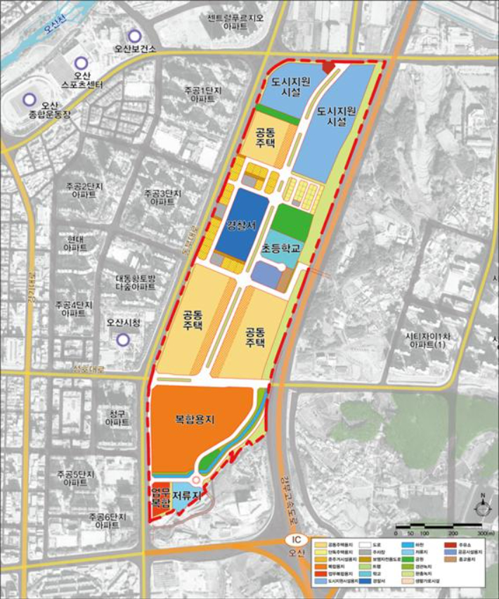 운암뜰 AI시티 도시개발사업 토지이용계획도. 오산시청 제공