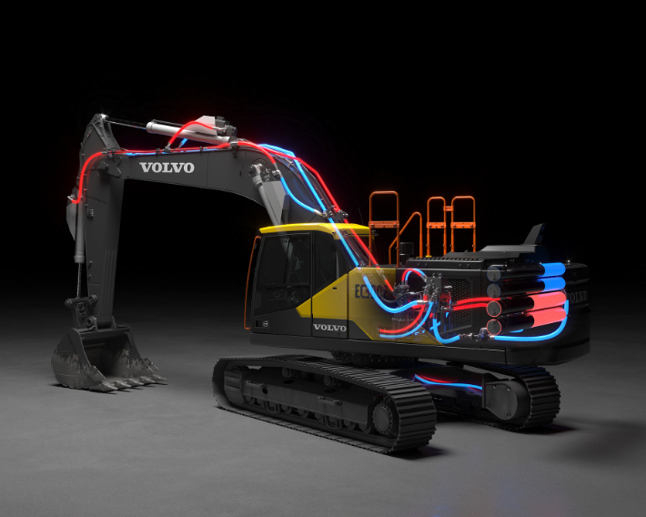 2021 볼보 기술상 수상_볼보 하이브리드 굴착기 전기 유압 시스템. 볼보코리아 제공