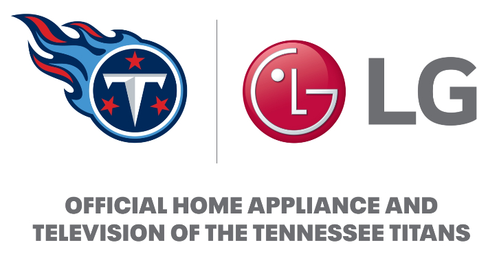 LG전자가 세탁기 공장이 있는 미국 테네시주에 연고를 둔 미국프로풋볼리그(NFL)팀 테네시 타이탄스를 3년간 공식 후원한다. LG전자와 테네시 타이탄스의 공식 후원 로고. LG전자 제공.