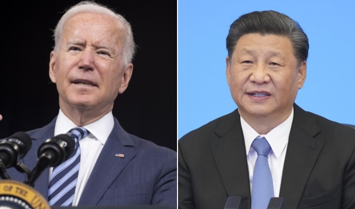 왼쪽부터 조 바이든 미국 대통령과 시진핑 중국 국가주석. 연합뉴스