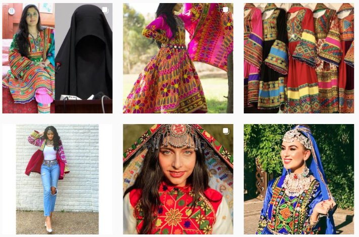 아프간 여성들이 최근 SNS 등 온라인상에서 자신들의 전통 의상을 직접 입고 찍은 사진을 올리는 온라인 시위를 이어나가고 있다. 인스타그램 캡처