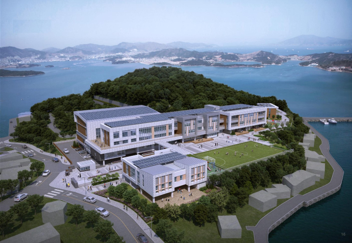 여수 경도 경호초등학교 신축안 조감도. 미래에셋그룹 제공