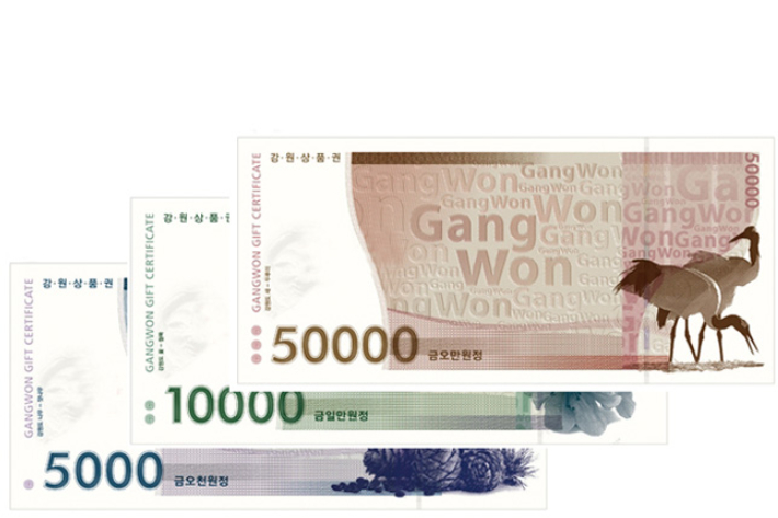 강원상품권 견본. 강원도 제공 