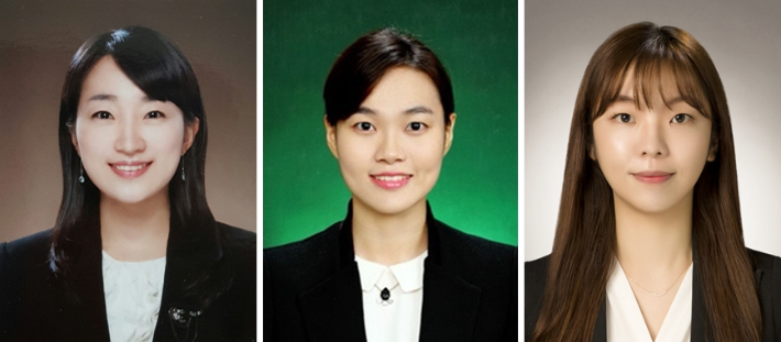 법과대학을 졸업한 유가형(00학번), 서보람(05학번) 변호사와 법학전문대학원을 졸업한 나승주(5기) 변호사. 전북대 제공