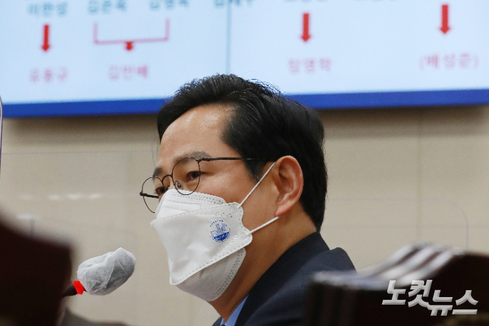 지난 1일 국정감사에서 박수영 국민의힘 의원이 '화천대유·청화동인' 관련 질의를 하고 있다. 윤창원 기자