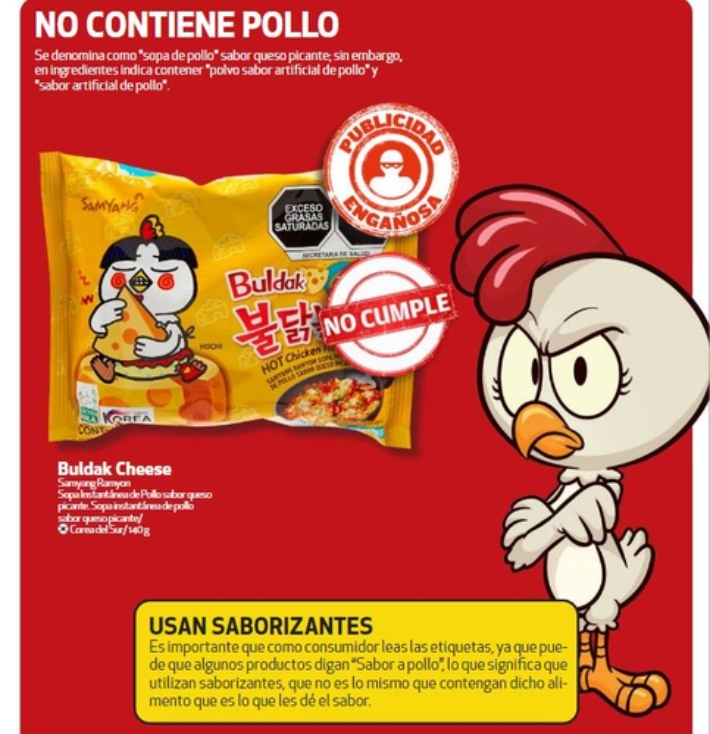 치즈 불닭볶음면에 닭고기가 함유돼 있지 않아 '기만 광고'라고 지적한 멕시코 당국. 연합뉴스