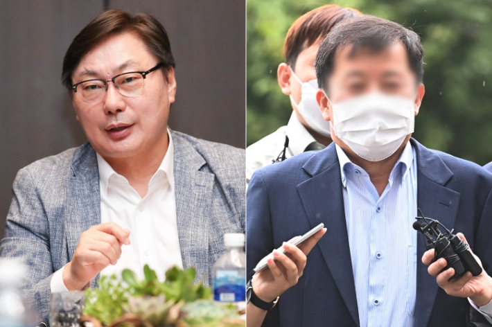 왼쪽부터 이화영 킨텍스 대표와 이한성 천화동인 1호 대표. 연합뉴스