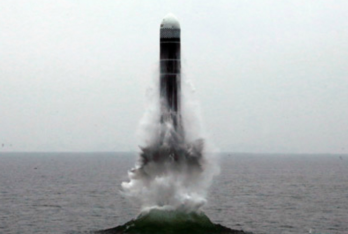 북한 잠수함발사탄도미사일(SLBM) 발사 모습. 연합뉴스