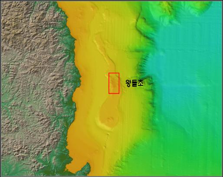 왕돌초 해저지형. 오리엔탈 피싱클럽 제공
